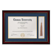 high quality wholesale custom Wooden Golden Rim 11x16 Certificate and Document Diploma Frame with Tassel